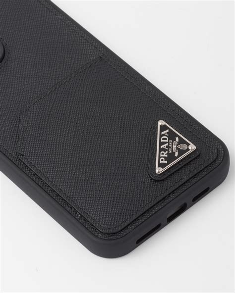 iphone 13 pro prada|Black Saffiano leather iPhone 13 Pro Max cover .